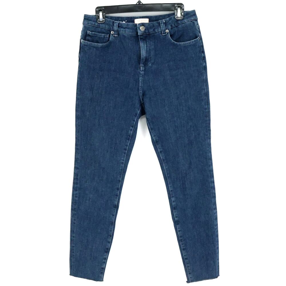 Ted Baker Jeans Womens 30 Waist Midrise Skinny Raw Hem Blue Stretch Denim Magolo